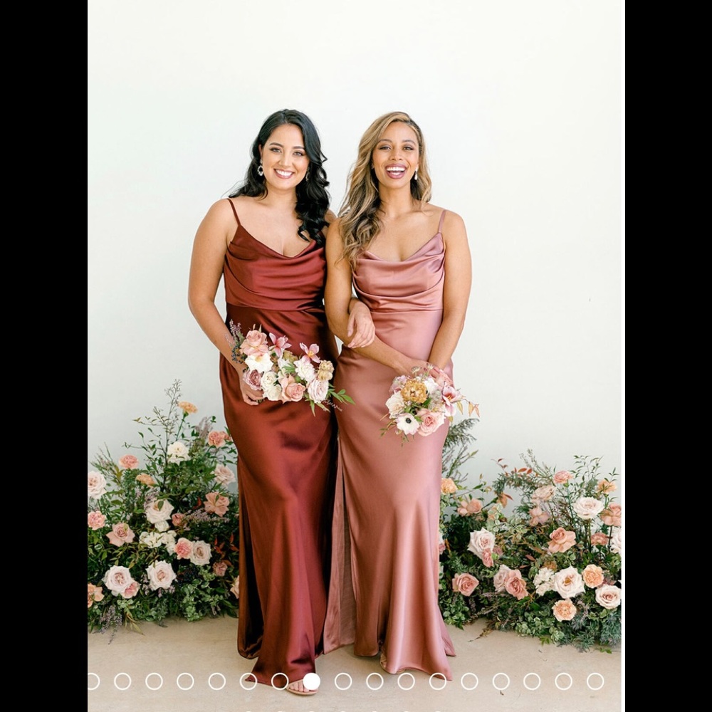 Revelry Skye Satin Dress- Rose Quartz